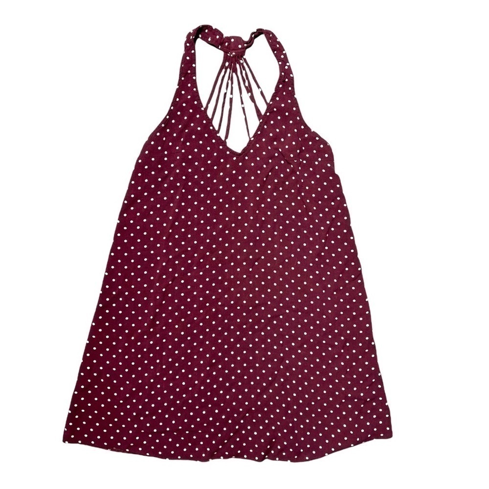 American Eagle Outfitters Burgundy Dotted Mini Dress S